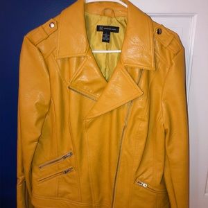Mustard Yellow Faux Leather Jacket